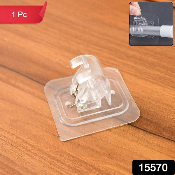 Wall Mount Transparent Self-Adhesive Clip with Strong Spring Grip - dailyneed.life