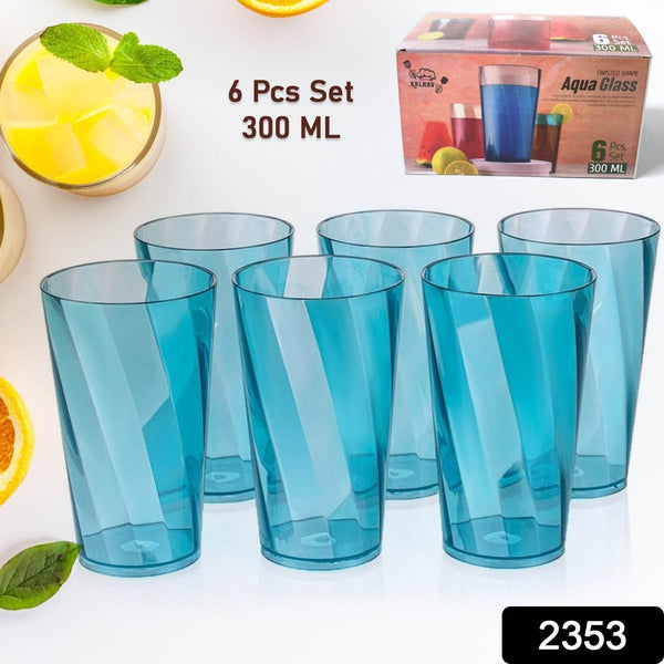 Premium 300ml Transparent Glass Set for Water, Juice & Cocktails (Set of 6) - dailyneed.life
