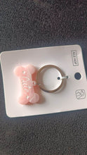 Cute Bone-Shaped Acrylic Keychain with Stylish Typography - dailyneed.life