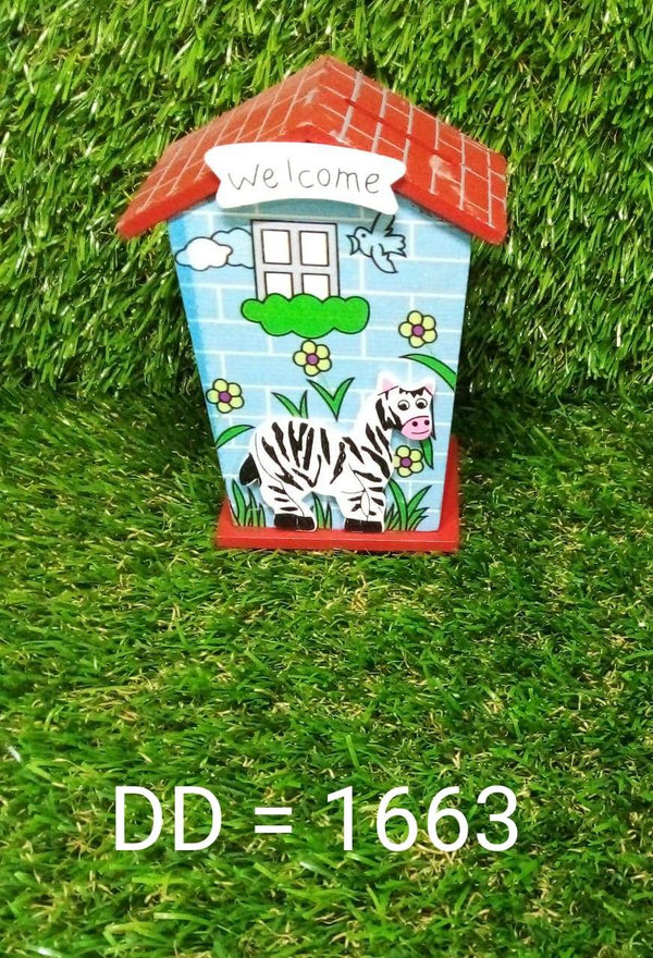 Cute Cartoon House Shaped Lovely Wooden Piggy Bank Money Bank - dailyneed.life