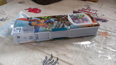 Double Sided Magnetic Geometry Box, Pencil Box with Calculator and Sharpener for Boys Art Plastic Pencil Box for Girls and Boys - dailyneed.life