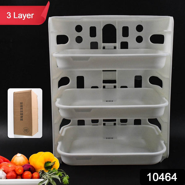 Plastic 3 Layer Wall-Mounted Food Organizer Rack (1 Set) - dailyneed.life