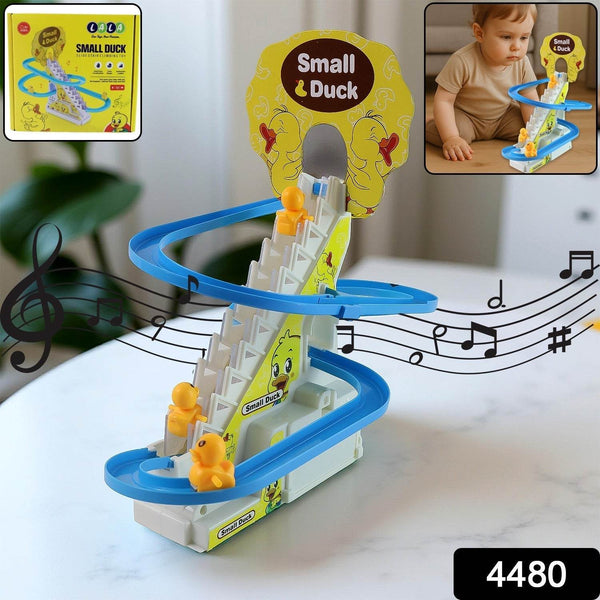 LALA Small Duck Climb Stairs Toy Roller Coaster with Flashing Lights & Music (3 Ducks) - dailyneed.life