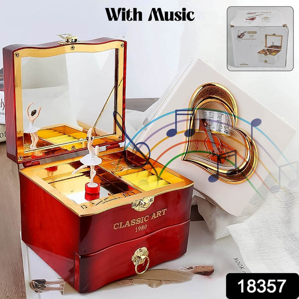 Dancer Ballerina Piano Music Box Hand Crank Music Plastic Box Gift (1 Pc) - dailyneed.life