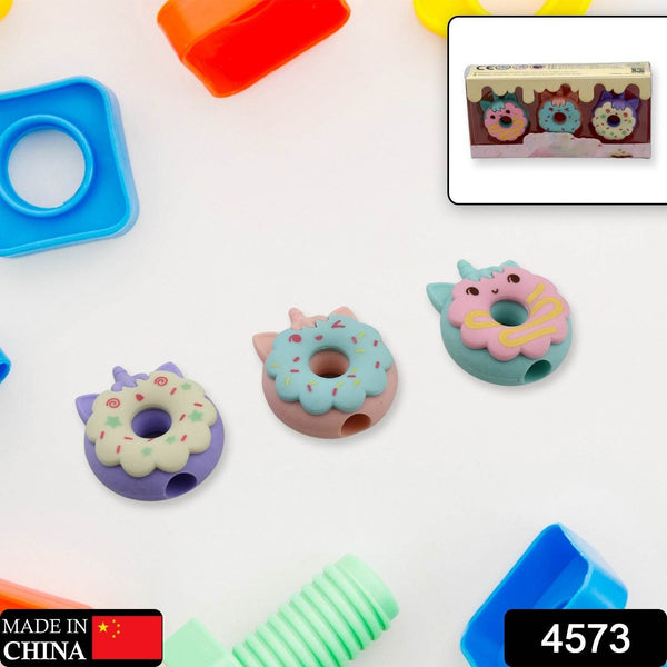 Tree Small Sized Cartoon Themed Non-Toxic Donut Erasers, School Stationery | for Kids - Boys & Girls | Birthday Gift |Return Gift (3pc Set) - dailyneed.life