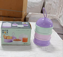 3 Layer Cute Portable Baby Food Milk Powder Storage Box Bottle Container Milk Powder Baby Food Container Bowl. (Purple) - dailyneed.life