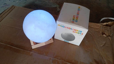 Moon Night Lamp with Plastic Stand Night Lamp for Bedroom (19 x14 Cm / 1 Pc) - dailyneed.life