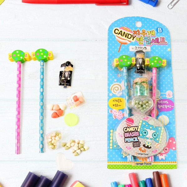 Fun Candy Design Pencil Set with Accessories (1 Set / Mix Design) - dailyneed.life