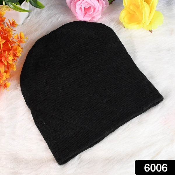 Cap for Winter Woolen Knitted Black Inside Fur Caps (1 Pc / Mix Design & Color) - dailyneed.life