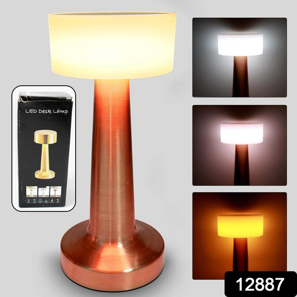 LED Lamp with Touch Control | Decorative Desk Lamp, Portable Metal LED Table Lamp, USB Rechargeable, 3 Color, 3 Levels Brightness, Dimmable Eye Protection Modern Lamp for Home Decor Party Kids Room Bedroom (1 Pc) - dailyneed.life