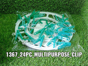 Plastic Round Cloth Drying Stand Hanger with 24 Clips (Multicolour) - dailyneed.life