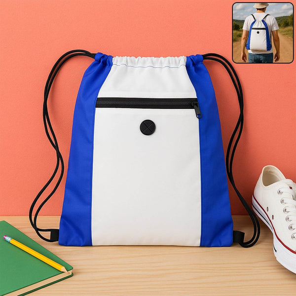 Drawstring Gym Bag with Zipper Pocket and Earphone Port (38x33 cm / 1 Pc) - dailyneed.life