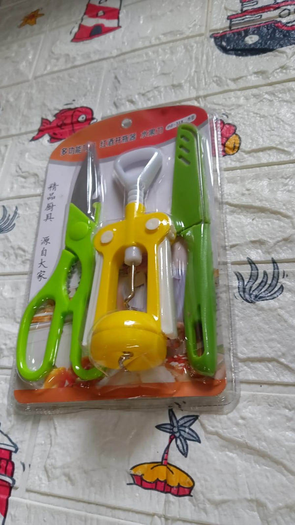 Multifunction Kitchen Tool Set – Stainless Steel & Plastic Knife and Scissors - dailyneed.life