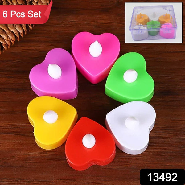 LED Tealights, Smokeless Plastic Decorative Candles, Diwali (Pack Of 6 / Multicolor) - dailyneed.life