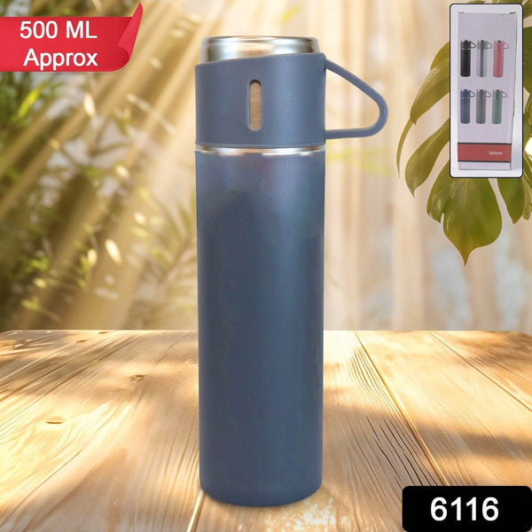 Stainless Steel Double Wall Insulated Flask Bottle With Cup (500ml Approx) - dailyneed.life