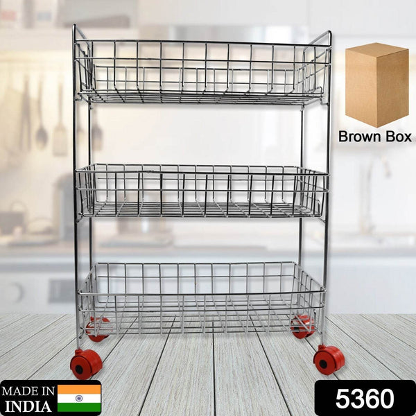 3-Tier Stainless Steel Kitchen Trolley , Fruit & Vegetable Rack - dailyneed.life