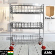 3-Tier Stainless Steel Kitchen Trolley , Fruit & Vegetable Rack - dailyneed.life