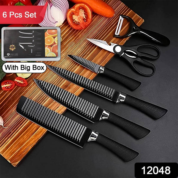 Stainless Steel Knife Set With Chef Peeler And Scissor (6 Pieces) - dailyneed.life
