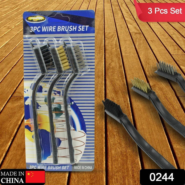 3pcs Mini Wire Brush Set (Steel / Nylon / Brass Brush) - dailyneed.life