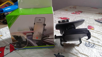 Car Phone Holder Clip Mount 360 Degree Rotation Dashboard Rear View Mirror Sun Visor Smartphone HUD Navigation Fold Stand Plastic Black Compatible For All Smart Phones - dailyneed.life