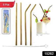 Reusable Stainless Steel Straw with cleaning Brush (5 Pcs Set) - dailyneed.life
