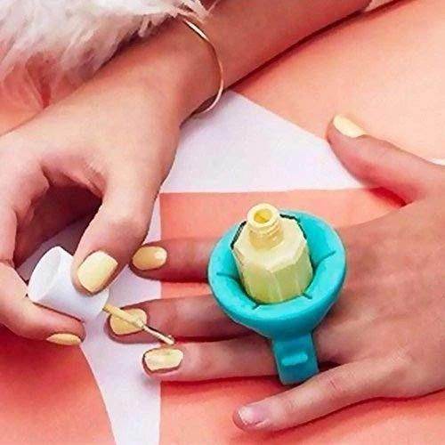 Nail Polish Holder Ring with Nail Polish Holder Stand, Fingernail Painting Tools, Manicure and Pedicure Accessories - dailyneed.life