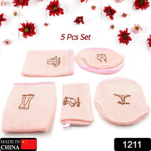 5pc Zippered Mesh Laundry Wash Bags Foldable Delicates Lingerie Socks, Underwear Blouse, Hosiery, Stocking and Lingerie Washing Machine Clothes Protection Net (5 Pc Set) - dailyneed.life