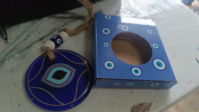 Decorative Evil Eye Wall Hanging Nazar Protector Charm with Beads, Wind Chime (1 Pc) - dailyneed.life