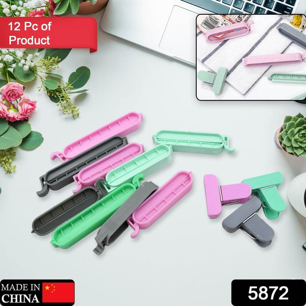 12 Pieces Food Clips, Plastic Food Bag Clips Reusable Bag Clips for Food Storage Colorful Sealing Clips for Snack, Coffee, Home, Kitchen, Travel, Camping - dailyneed.life