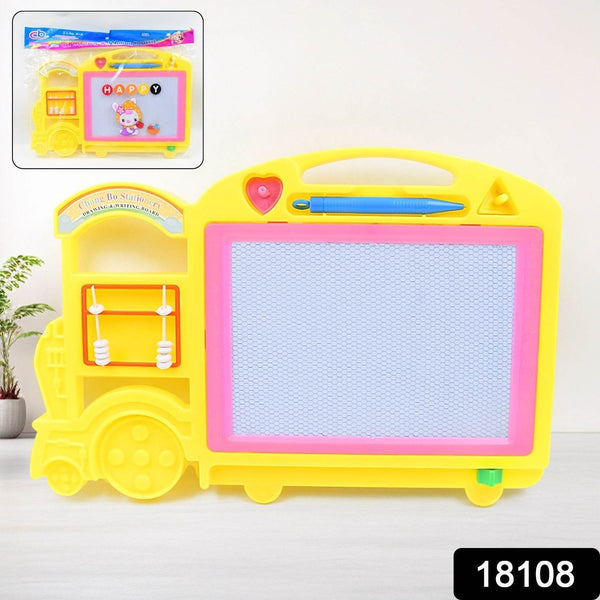 Bus Shape Drawing & Writing Slate Board for Kids (1 pc / 32 × 21 Cm) - dailyneed.life