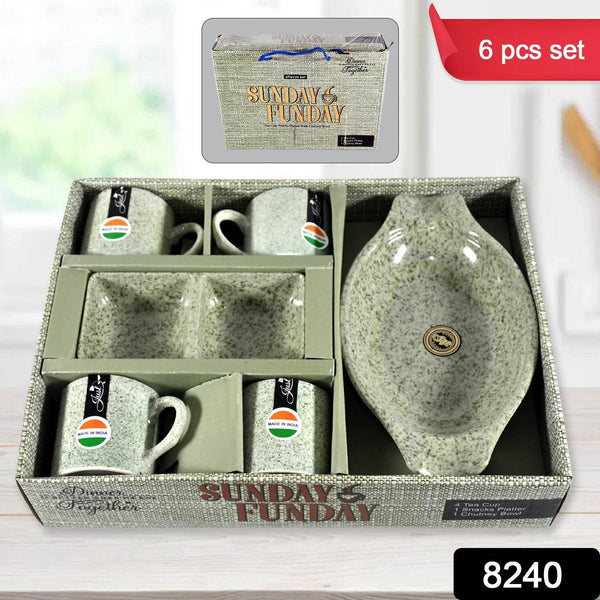 Sunday Funday 6-Piece Tea Set – Platter & Dual Bowl - dailyneed.life