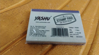 Yashu Plastic Stamp Pad Violet Ink, Quick-Dry Refillable Pad (1 Pc) - dailyneed.life