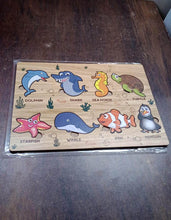 Seawater Animal Wooden Puzzle Learning Educational Board (1 Set) - dailyneed.life