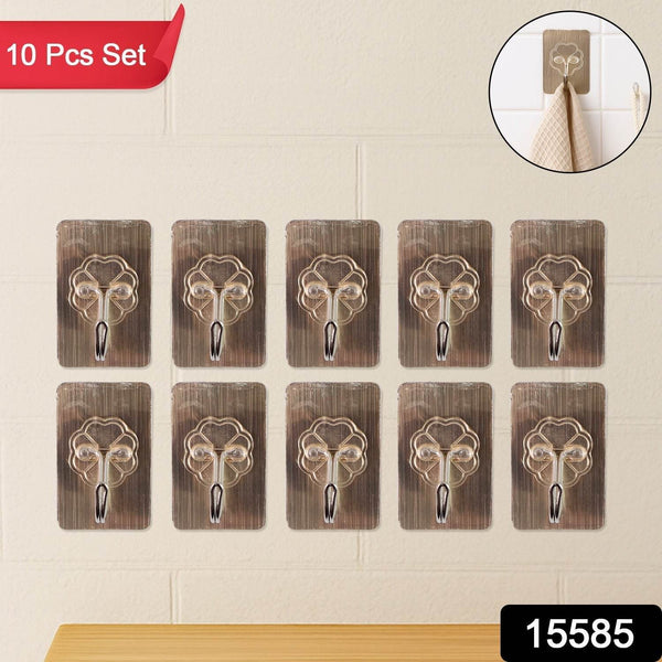 Plastic Adhesive Sticky Waterproof and Oil Proof, Wall Hook (5.5×3.5 Cm & 10 Pc) - dailyneed.life