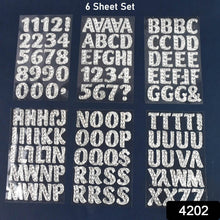 Silver Gem Letter & Numbers Stickers 1 Inch Letters, 130 Count (Pack of 6 Sheets) - dailyneed.life