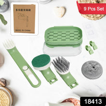 Dish Brush Set with Handle, Replacement Heads, Drain Tray in Kitchen (9 Pcs Set) - dailyneed.life