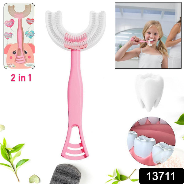 2 In1 U-Shape Silicone Manual Toothbrush & Tongue Scraper Cleaner Brush (1 Pc) - dailyneed.life