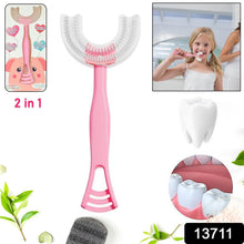 2 In1 U-Shape Silicone Manual Toothbrush & Tongue Scraper Cleaner Brush (1 Pc) - dailyneed.life
