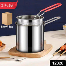 Small Deep Frying Pot With Strainer Basket (2 Pc Set / 1200 ML)) - dailyneed.life