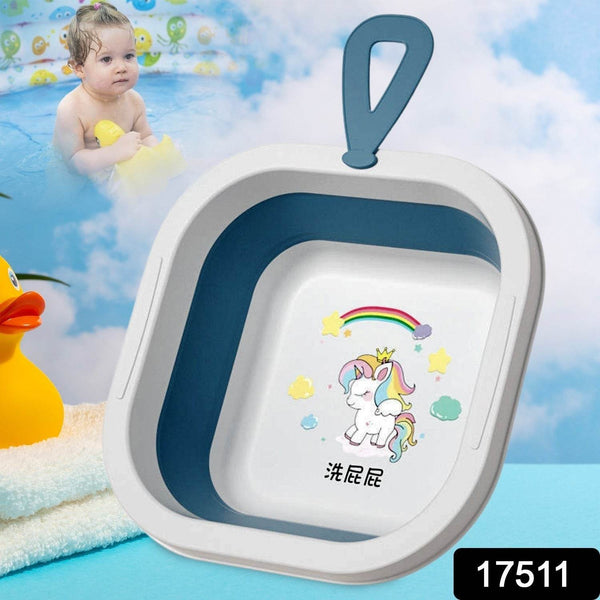 Space-Saving Foldable Baby Wash Basin, Lightweight & Easy to Clean for Home (28×28 Cm) - dailyneed.life