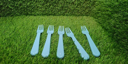 Reusable Premium Heavy Weight Plastic Forks, Party Supplies, One Size, plastic 5pc Serving Fork Set for kitchen, Travel, Home (5pc) - dailyneed.life