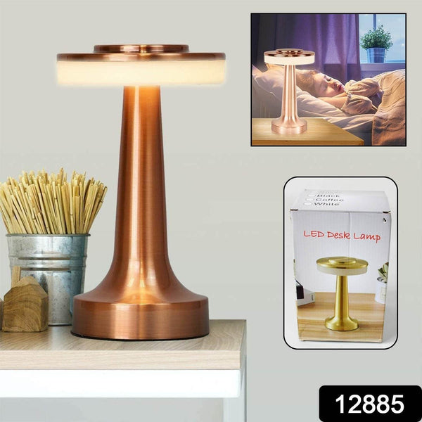 Touch LED Metal Desk Lamp – USB Rechargeable, 3 Colors/Brightness Levels, Dimmable Eye Protection (1 Pc) - dailyneed.life