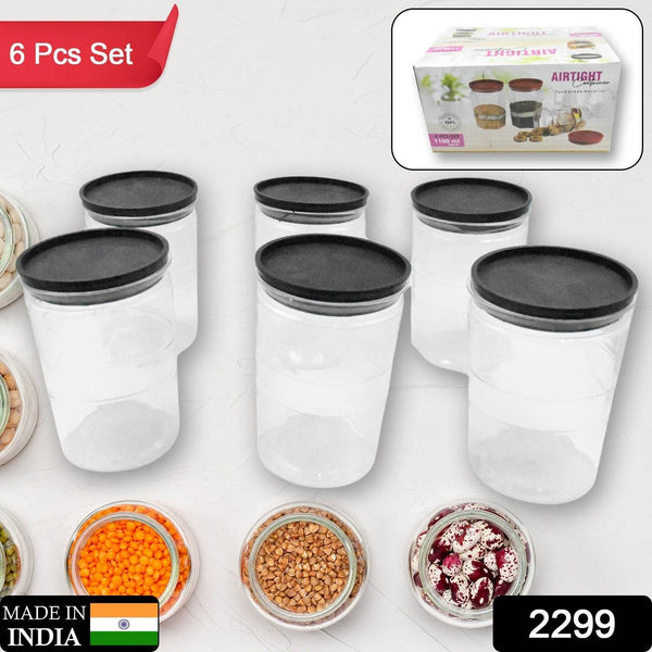 Air Tight Kitchen Storage Container for Rice | Dal | Atta, BPA-Free, Flour | Cereals | Snacks | Stackable | Modular, Round. (Approx - 1100Ml, Set of 6pcs) - dailyneed.life
