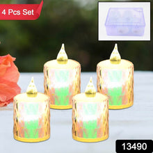 4 Pc Flameless and Smokeless Decorative Melting Candles LED Tea Light, Diwali - dailyneed.life