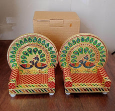 Meenakari Work Laddu Gopal Singhasan / Sihasan for Pooja Mandir Wooden Krishna Ladoo Bal Gopal Sofa Asan, Home Decorative Premium Look Decorative Singhasan Suitable For Home, Office, Restaurant (2 Pc Set) - dailyneed.life
