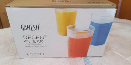 Ganesh Decent Glass, 350ml, Set of 6 - dailyneed.life
