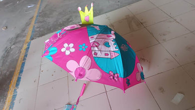 3D Kids Umbrella with Cartoon Print – Cute Waterproof Rain Umbrella (1 Pc) - dailyneed.life