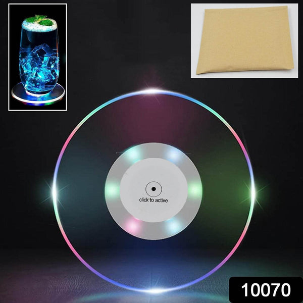 Colorful LED Cocktail Coaster, Round Ultra-Thin LED Drink Coaster (1 Pc) - dailyneed.life