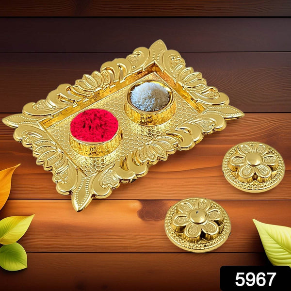 Tray Shape Rakasha Bandhan Special Puja Thali (1 Pc) - dailyneed.life