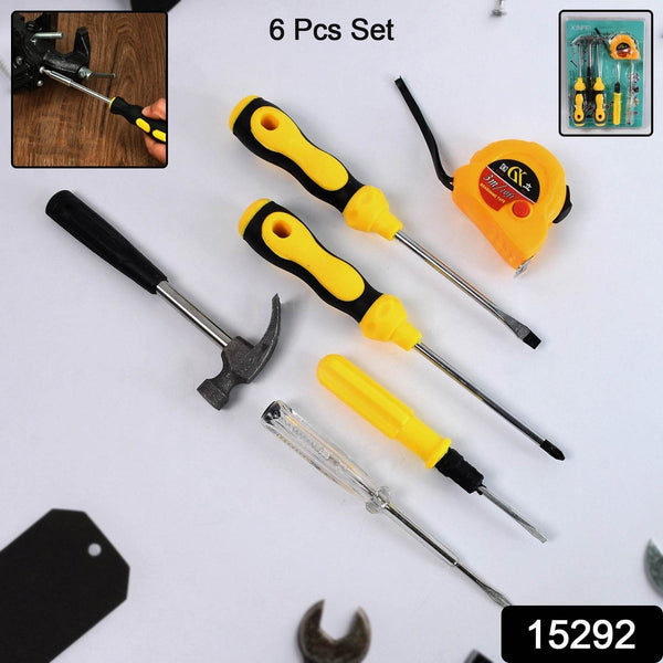 6 in 1 Hand Tool Kit Repair Home Screwdrivers Tool Kit with Tools Including Daily - dailyneed.life